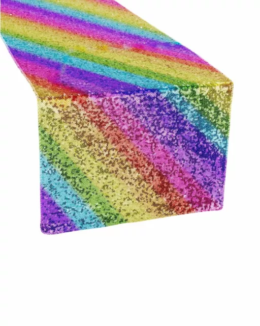 Rainbow Sequin Table Runner