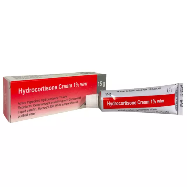 Hydrocortisone Cream 15g - Swelling Itching Irritated Skin Rash INSECT BITES.