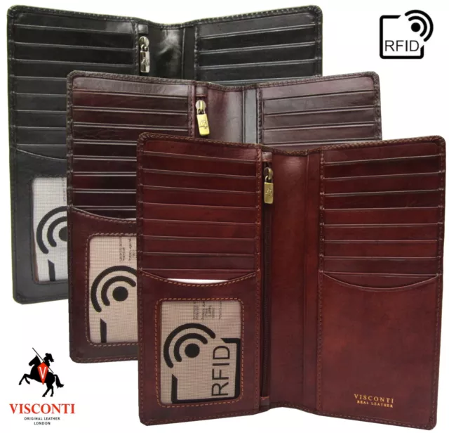 Mens Suit Wallet Real Leather RFIDTop Quality Visconti New in Gift Box TSC45