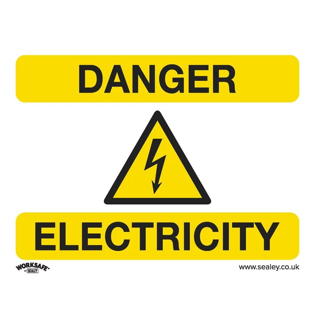 Sealey SS41P1 Avertissement Sécurité Signe - Danger Électricité - Rigide