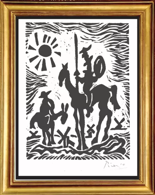Pablo Picasso print "Don Quixote" Signed Ltd Edition Linocut w/COA (unframed) Pablo Picasso print "Don Quixote" Signed Ltd Edition Linocut w/COA (unframed)