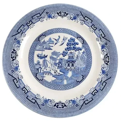 Willow Blue 12" Chop Plate Round Platter Georgian Shape by CHURCHILL