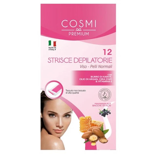 Cosmi Strisce Depilatorie Viso Pelli Normali - Bacche di Acai