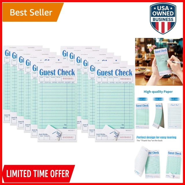 ZPARIK 24 Pack Guest Checks Books For Servers Server Note Pads