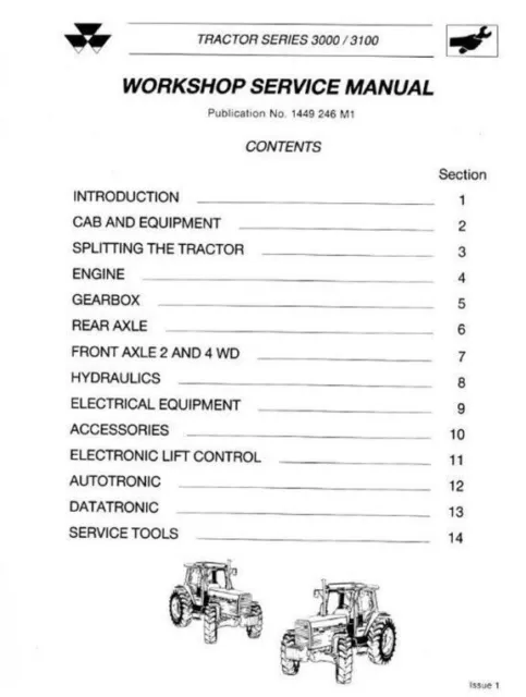 Massey Ferguson 3000 to 3100 series All Models Dealers Workshop Manual