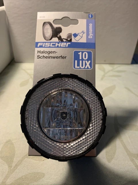 FISCHER 85288 DYNAMO HALOGEN-SCHEINWERFER 10LUX SCHWAR, Schwarz