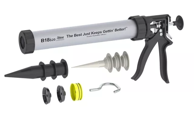 Albion Engineering B18S20 B-Line Manual Drive Sausage Caulking Gun 20 oz 18:1