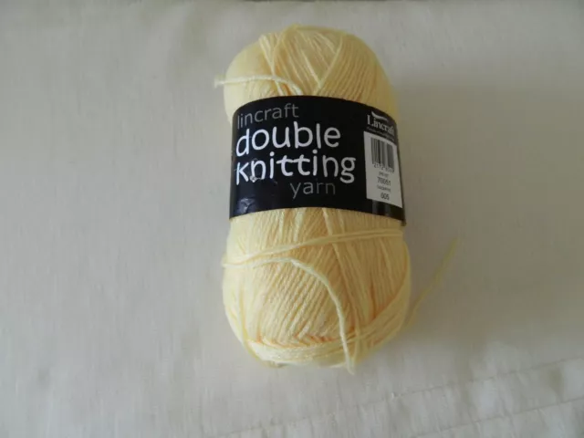 Yarn Lincraft DOUBLE KNITTING Yarn Acrylic Light Yellow 100g