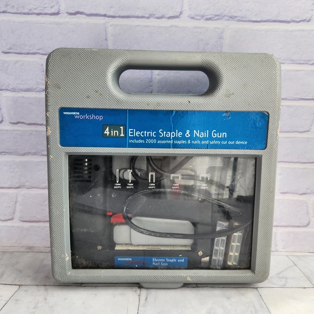 WOOLWORTHS ELECTRIC Staple And Nail Gun In Case With Staples £