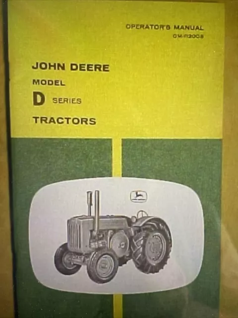 John Deere D Tractors OMR2008 Operators Manual Book
