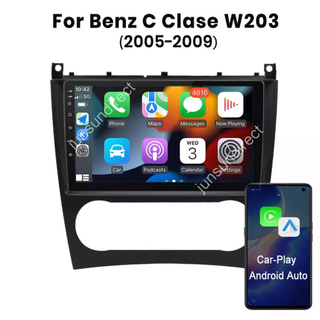 For Mercedes-Benz C Class W203 W209 9" GPS Car Radio CarPlay Stereo Android 12.0