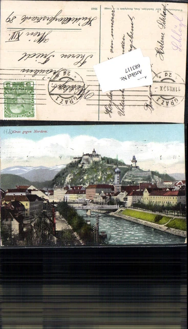 683117 Graz Stadt gegen Norden m. Mur pub Kölz Nachf. 9342