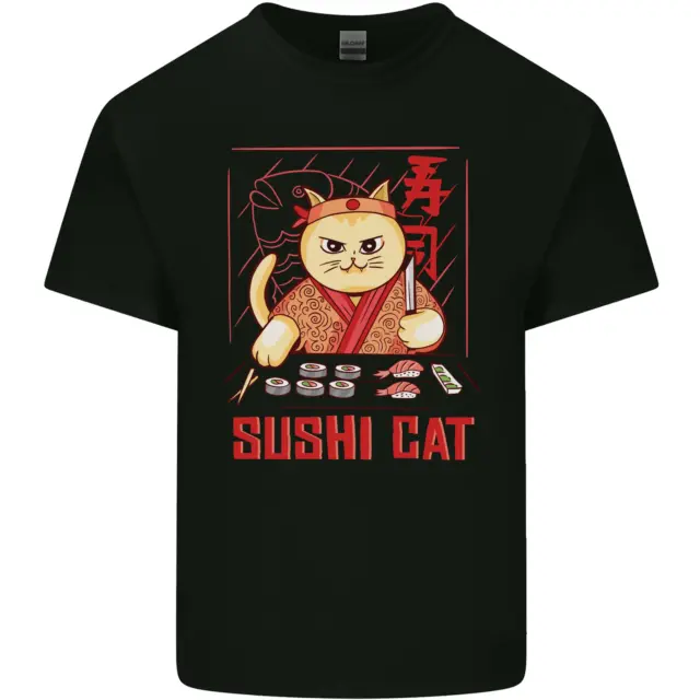 Funny Sushi Cat Food Fish Chef Japan Kids T-Shirt Childrens