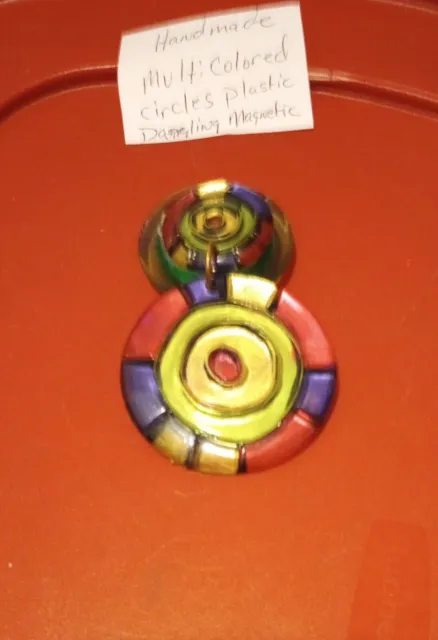 Handmade adorable multicolored dangling circle designed Modified fridge Magnetic