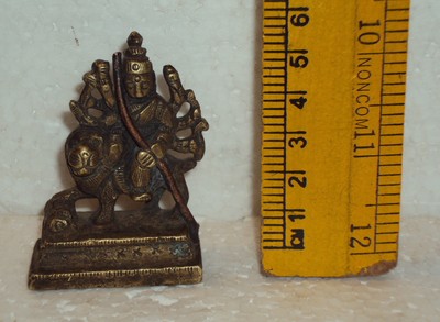 DEA Antico Tradizionale Indiano Rituale Bronzo Statua Dea Durga Mahishasur Mardini 
