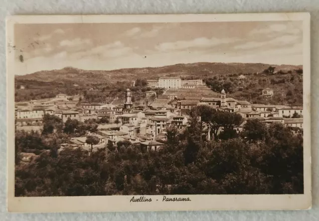 Cartolina Avellino Panorama Scuola Agraria Viaggiata 1936 Formato Piccolo