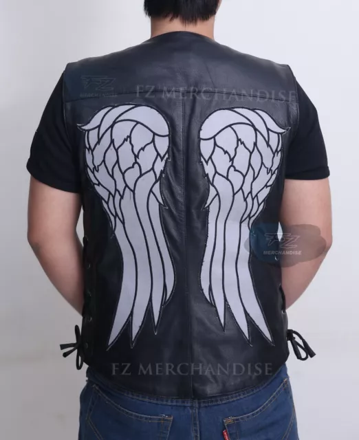 The Walking Dead Governor - Daryl Dixon Angel Wings Leather Vest Jacket