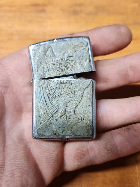 Vintage 1999 Zippo Harley Davidson Shield Made In The Usa Eagle 4 Repair