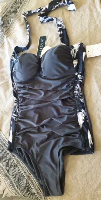 BNWT ELLE SPORT Ladies Padded Bra Swimsuit Tummy Control Swimwear