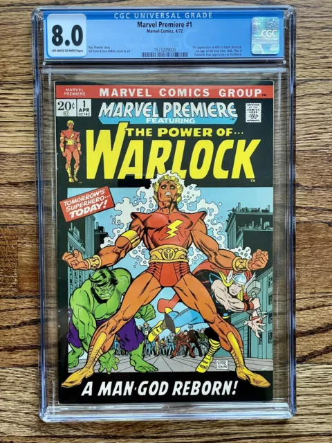 MARVEL PREMIERE #1 (1972) CGC 8.0 1st appearance ADAM WARLOCK Movie GOTG 3