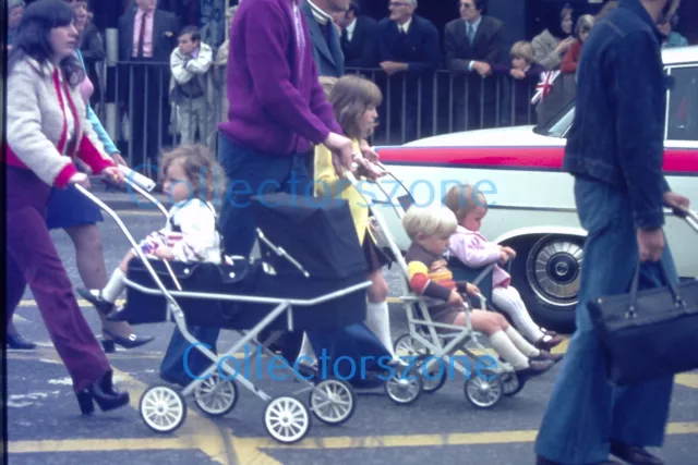 35mm Slide 1970's Doncaster Miners Rally Parade miners wives & Children