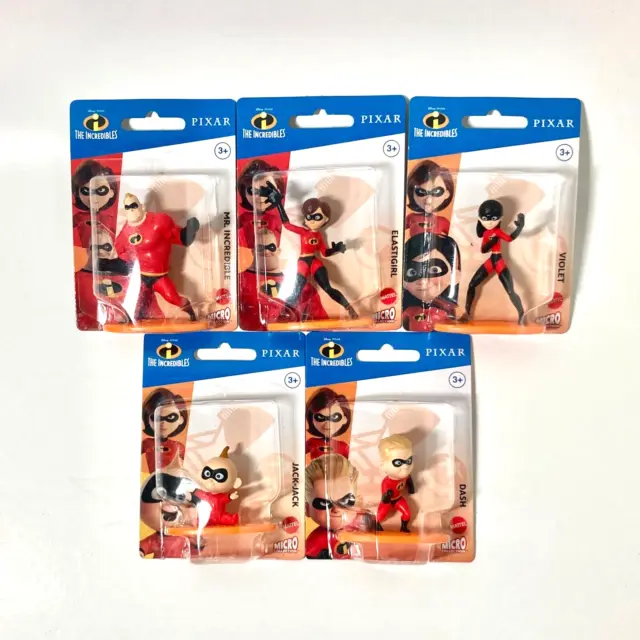 Disney Pixar The Incredibles Mini Action Figures and/or Cake Toppers Set of 5