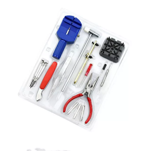 16pc Watch Repair Tool Kit Back Case Opener Band Pin Strap Link Remover Wrench
