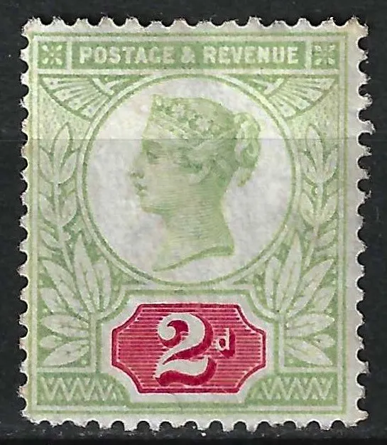 GB SG200 QV 1887 2d Grey Green & Carmine, Jubilee Issue, Mint MVLH