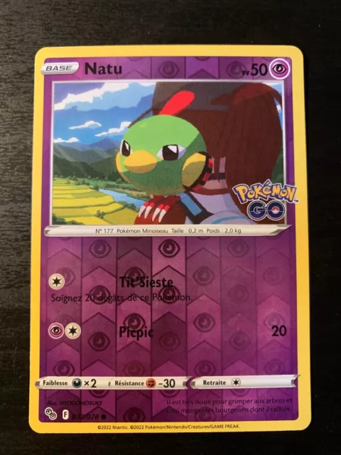 Carte Pokémon REVERSE Natu 032/078 EB10.5 Epée & Bouclier Pokémon Go FR NEUF