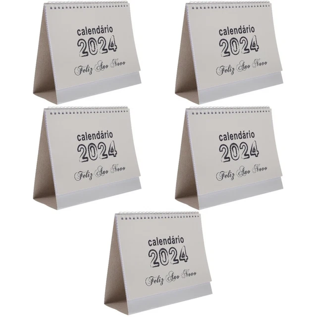 5 BOOK 2024 Brazilian Desk Calendar 2024 Daily Calendar Decorate Paper