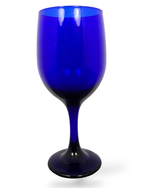 LIBBEY COBALT BLUE 7 1/4” Water Wine Goblets Glasses 10oz Vintage