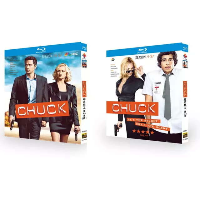 Blu-ray　Set　Region　New　SEASON　UK　BD　All　8-Disc　Box　CHUCK　PicClick　1-5　£33.98