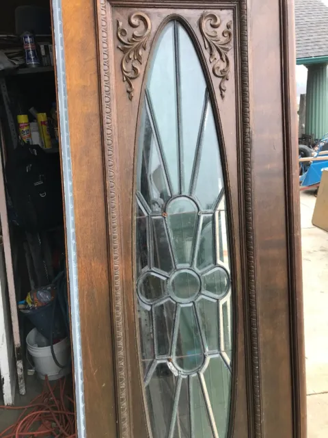 An 525 Antique All Beveled Glass Oval Entrance Door 26 X 81 3