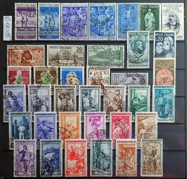 Italy Repubblica 1950 Annata Completa Radiodiffusione - 37  Stamps U