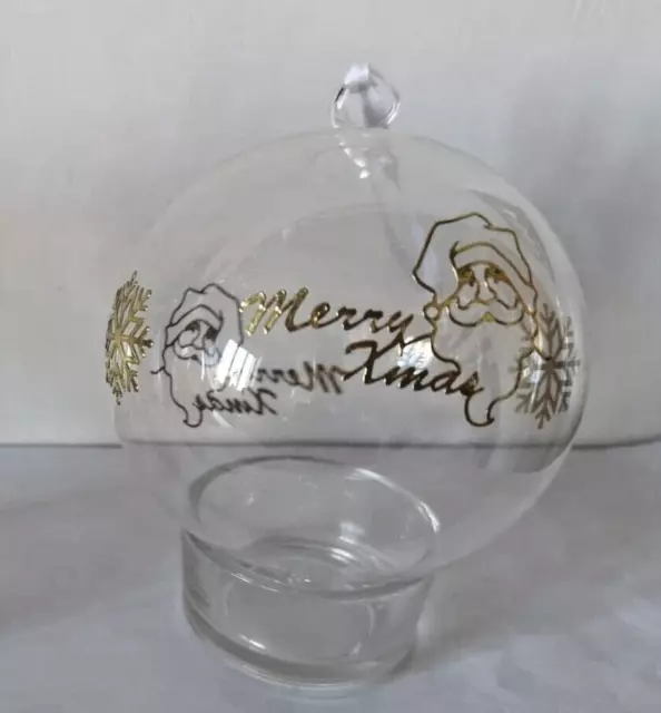 Palline Albero di Natale. 6 Palline Vetro Soffiato trasparente 8 cm