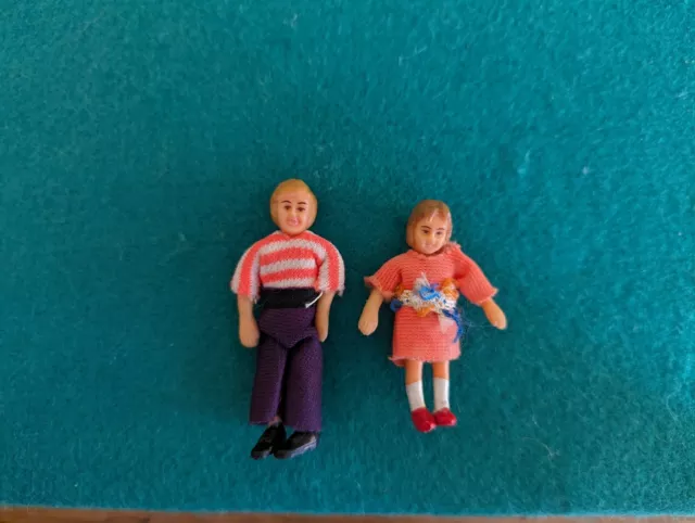 Vintage Lundby Caroline's House Barton Family Dollhouse Dolls Children