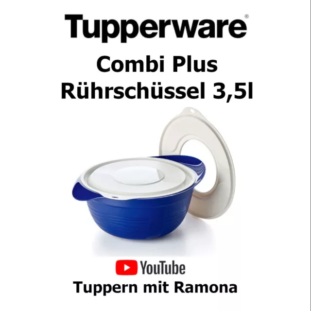 Tupperware Combi Plus Rührschüssel 3,5l mit Deckel und Spritzschutz, neu/OVP