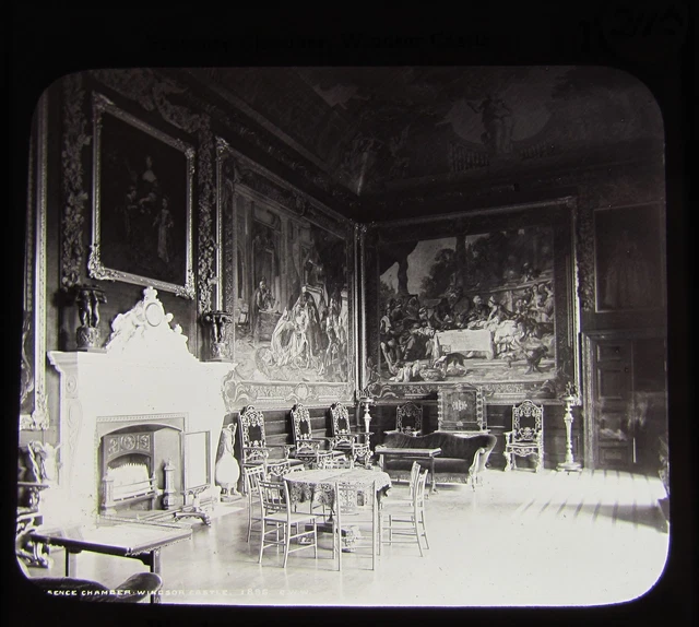 GWW Glas Magic Lantern Rutsche WINDSOR CASTLE - VORWESENSKAMMER C1890 ROYALS