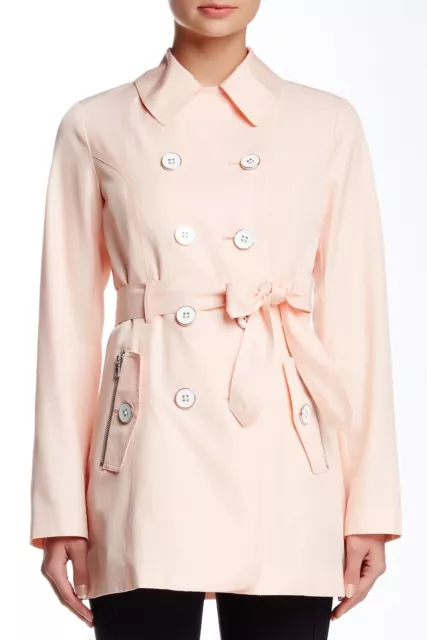 Jessica Simpson 166526 Womens Double Breasted Trench Coat Blush Size Large