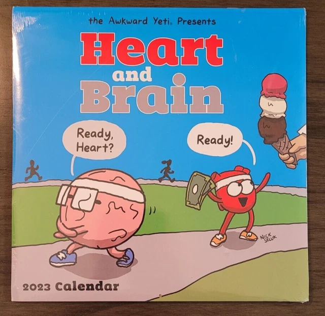 HEART AND BRAIN 2023 CALENDARS the awkward yeti 9.00 PicClick
