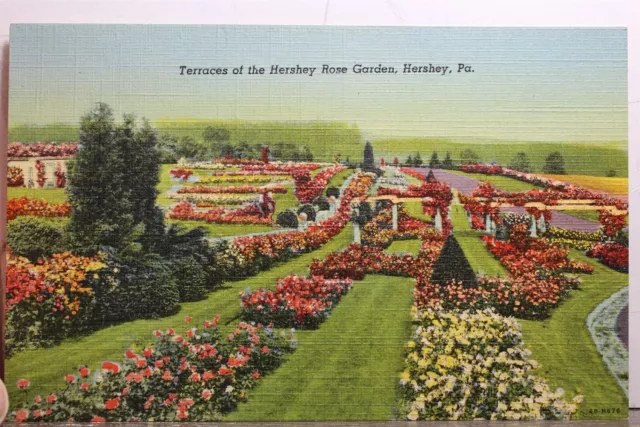 Pennsylvania PA Hershey Rose Garden Terraces Postcard Old Vintage Card View Post