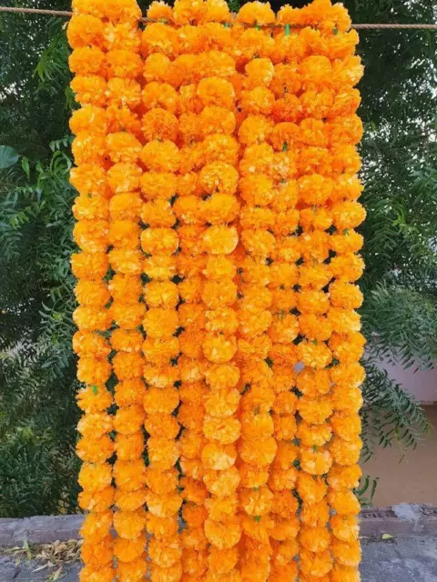 Guirnalda de decoración del hogar Diwali de flores de vid de caléndula... 3