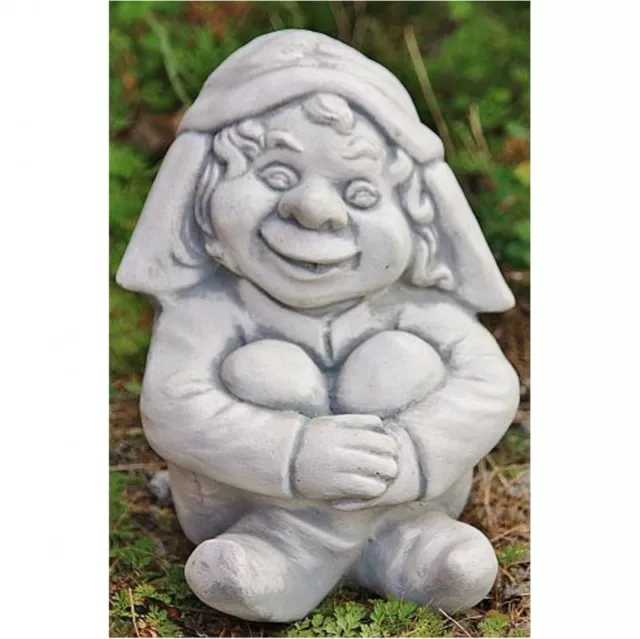 Wichtel Sitzend Troll Fantasyfigur Steinguss Neu Frostfest Garten Gnom Po-016