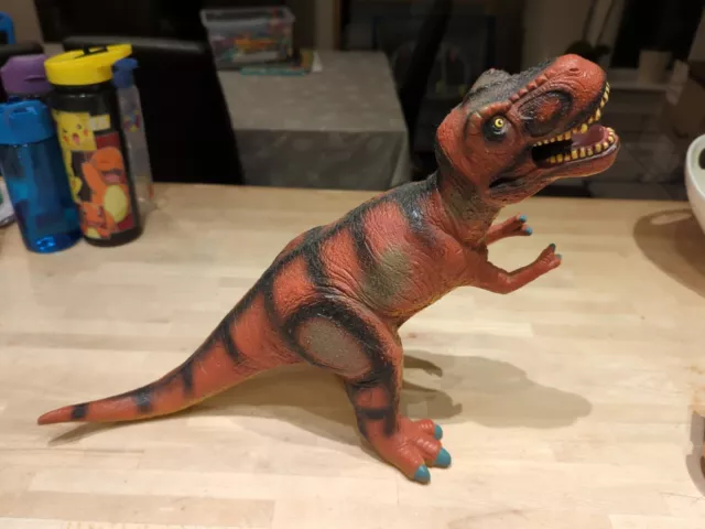 Toy Dinosaur Figure - Large Rubber T. Rex - Size 13" Tall