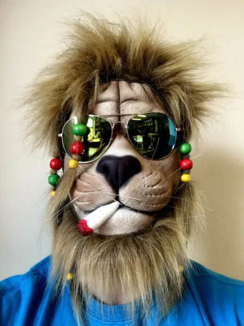 Lion Masque Rasta Perruque Faux Joint Dreadlocks Déguisement Halloween Animal