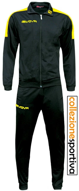 TUTA UOMO/DONNA GIVOVA REVOLUTION TRAINING PERÙ SPORT RELAX-TR033 col.nero/giall