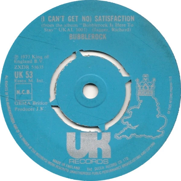 Bubblerock i can t get no satisfaction disque vinyle d occasion 7
