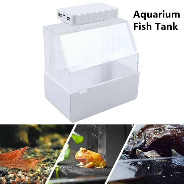 Aquarium Fish Tank Home Desktop USB Mini Betta Fish LED Lamp Light +Water Pump