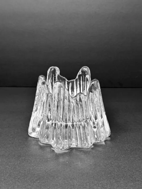 Nybro Glasbruk Volcano Candle Holder Design Rune Strand Vintage Made In Sweden