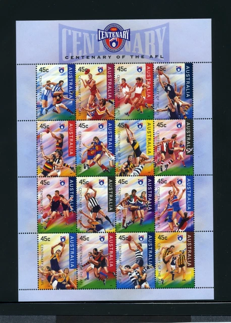 AUSTRALIA   MNH     1507a   Sht 16   Centenary of AFL    AA621